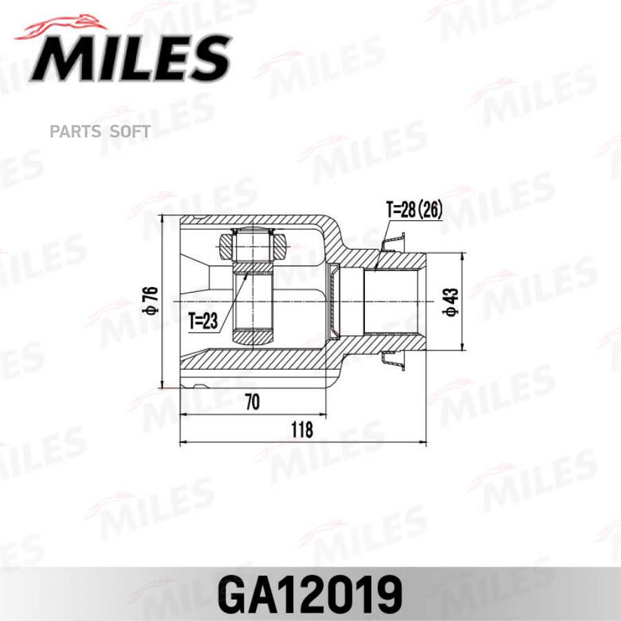 

Шрус Внутренний Правый Mazda 3 Акпп 03-08 Ga12019 Miles арт. GA12019