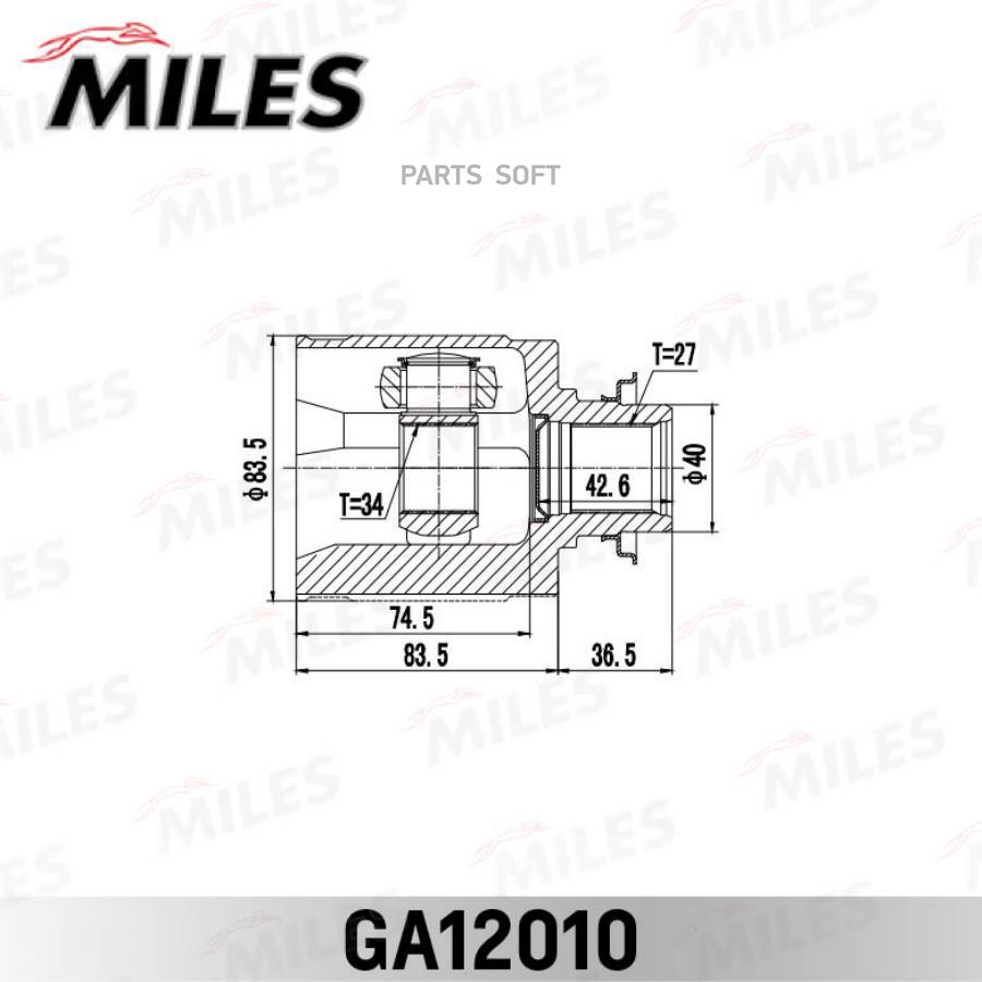 

Шрус Внутренний Правый Honda Accord Cl 2002-2008 Ga12010 Miles арт. GA12010