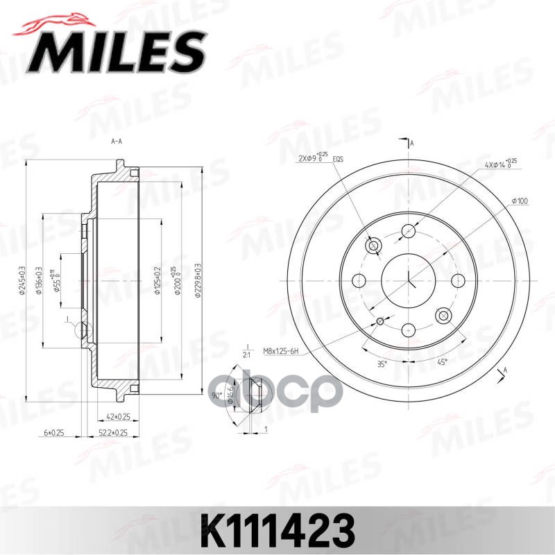 Барабан Тормозной Mazda 323 98-04 Miles k111423