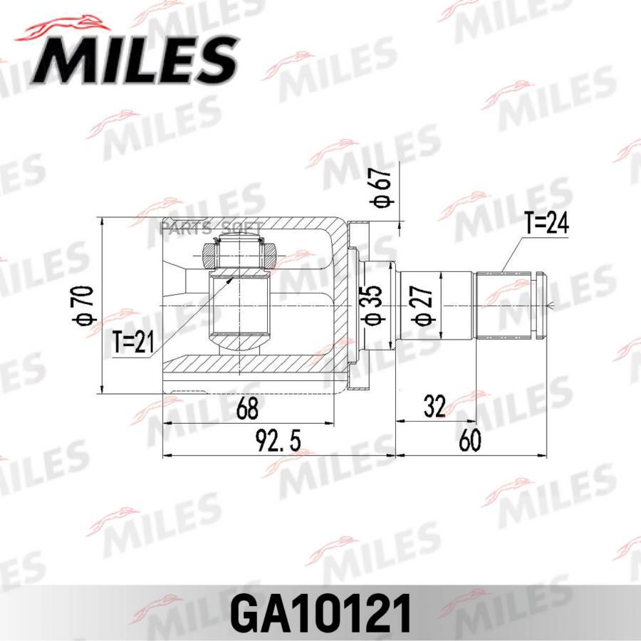 

Шрус Внутренний Lada Vesta 15- (Кпп Vaz 21807) Ga10121 Miles арт. GA10121