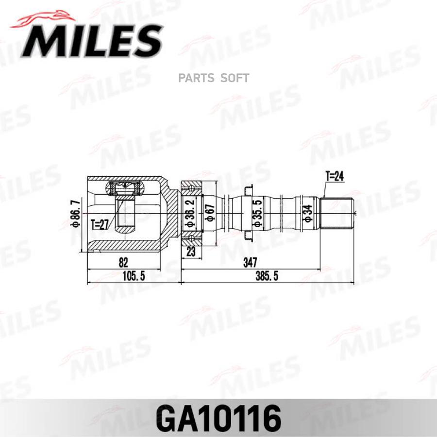 

Шрус Внутренний Toyota Rav4 Aca3# 05-12/Estima Gsr5# 06- (Gsp 659108) Ga10116 Miles арт. G