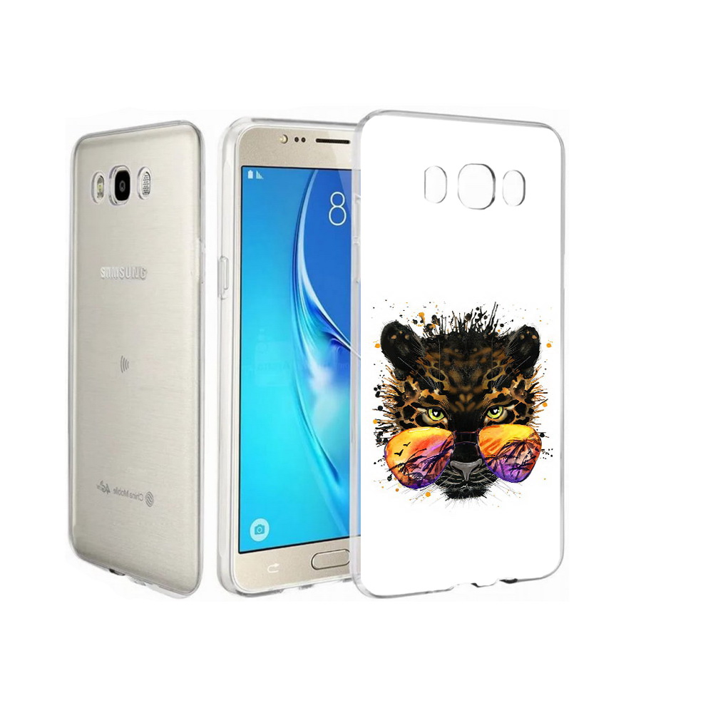 

Чехол MyPads Tocco для Samsung Galaxy J7 тропический леопард, Прозрачный, Tocco