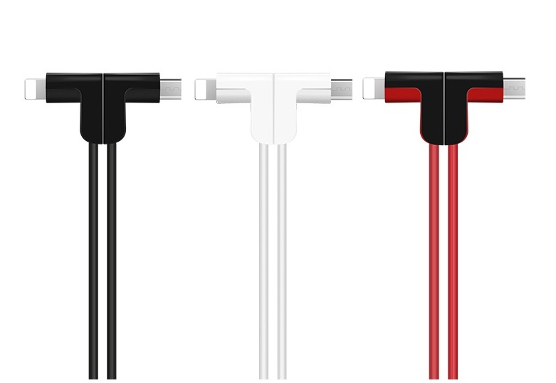 фото Дата-кабель usb 2.4a 2in1 для lightning & micro hoco magnetic adsorption x12 tpe 1.2м red