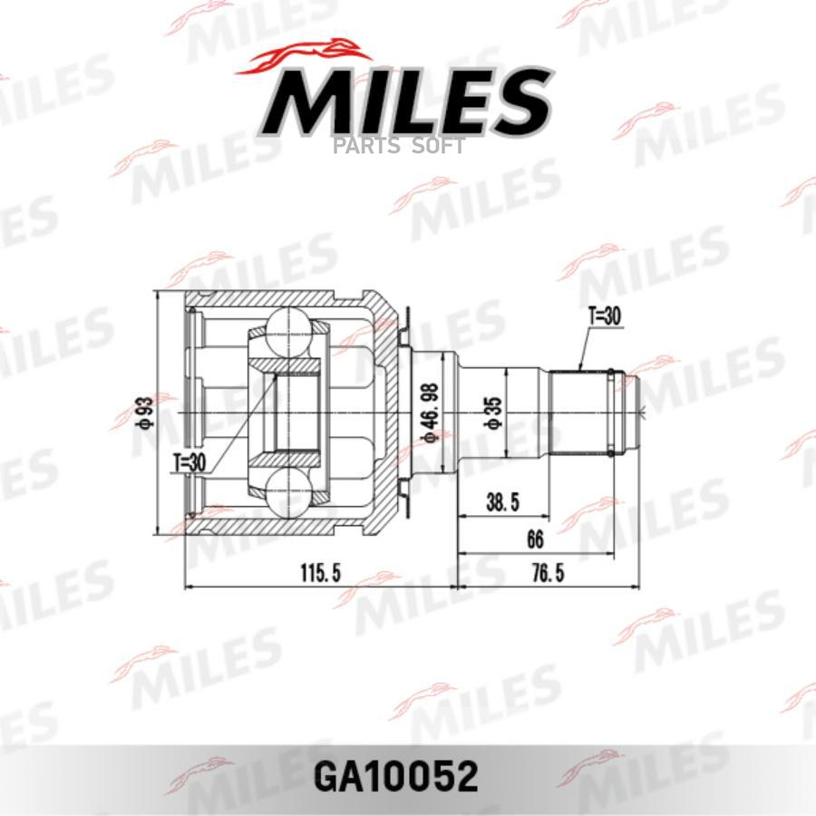 

Шрус Внутренний Toyota Lc Prado J120/Lexus Gs470 02- Ga10052 Miles арт. GA10052