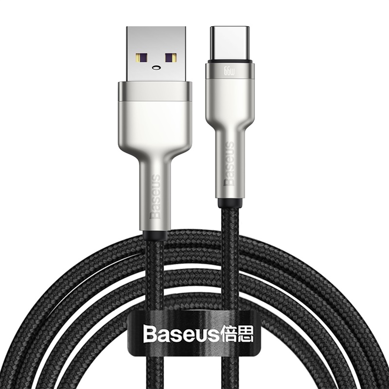 фото Кабель baseus cafule series usb - usb type-c 66w 6а, 2 м, черный (cakf000201)