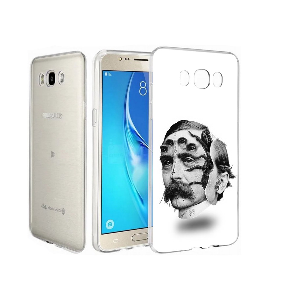 

Чехол MyPads Tocco для Samsung Galaxy J7 страшное лицо мужчины, Прозрачный, Tocco