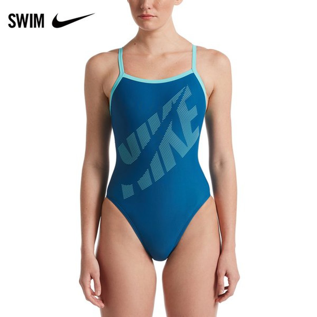 Купальник слитный женский Nike Swim NESSA007 синий 36