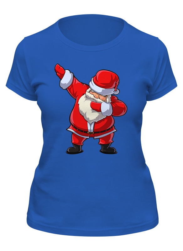 

Футболка женская Printio Santa dab синяя S, Синий, Santa dab