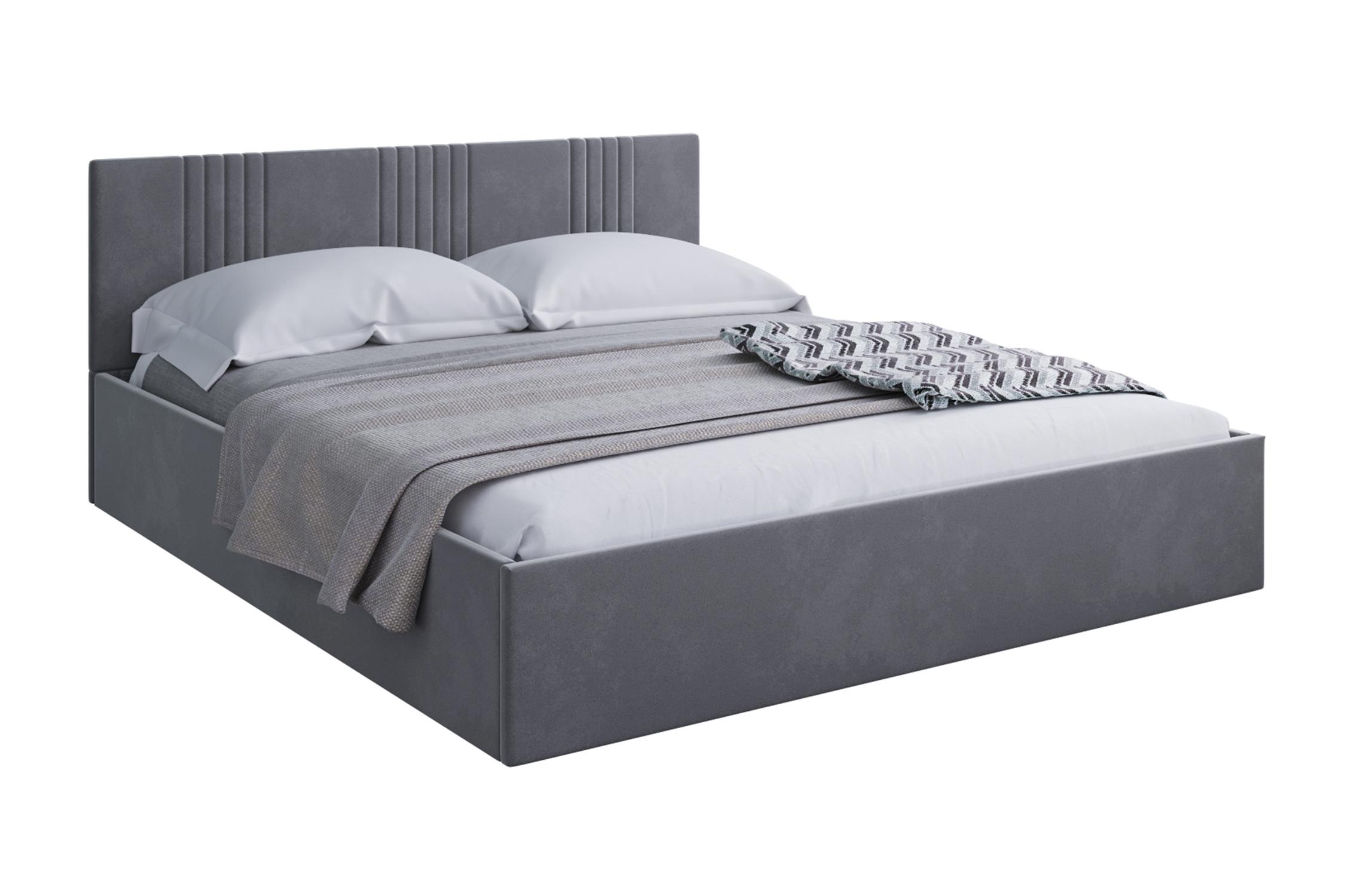 Кровать Амелия велюр серый 31290₽