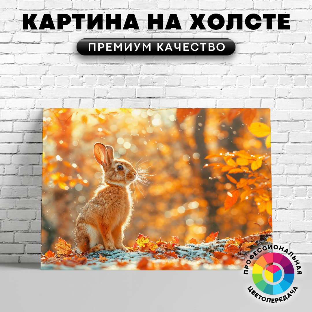 

Картина на холсте Зайка в солнечных лучах 50х70 см, ЖЗАЙЦ