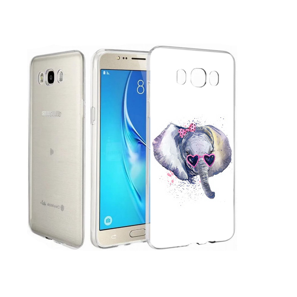 

Чехол MyPads Tocco для Samsung Galaxy J7 слоник в очках, Прозрачный, Tocco