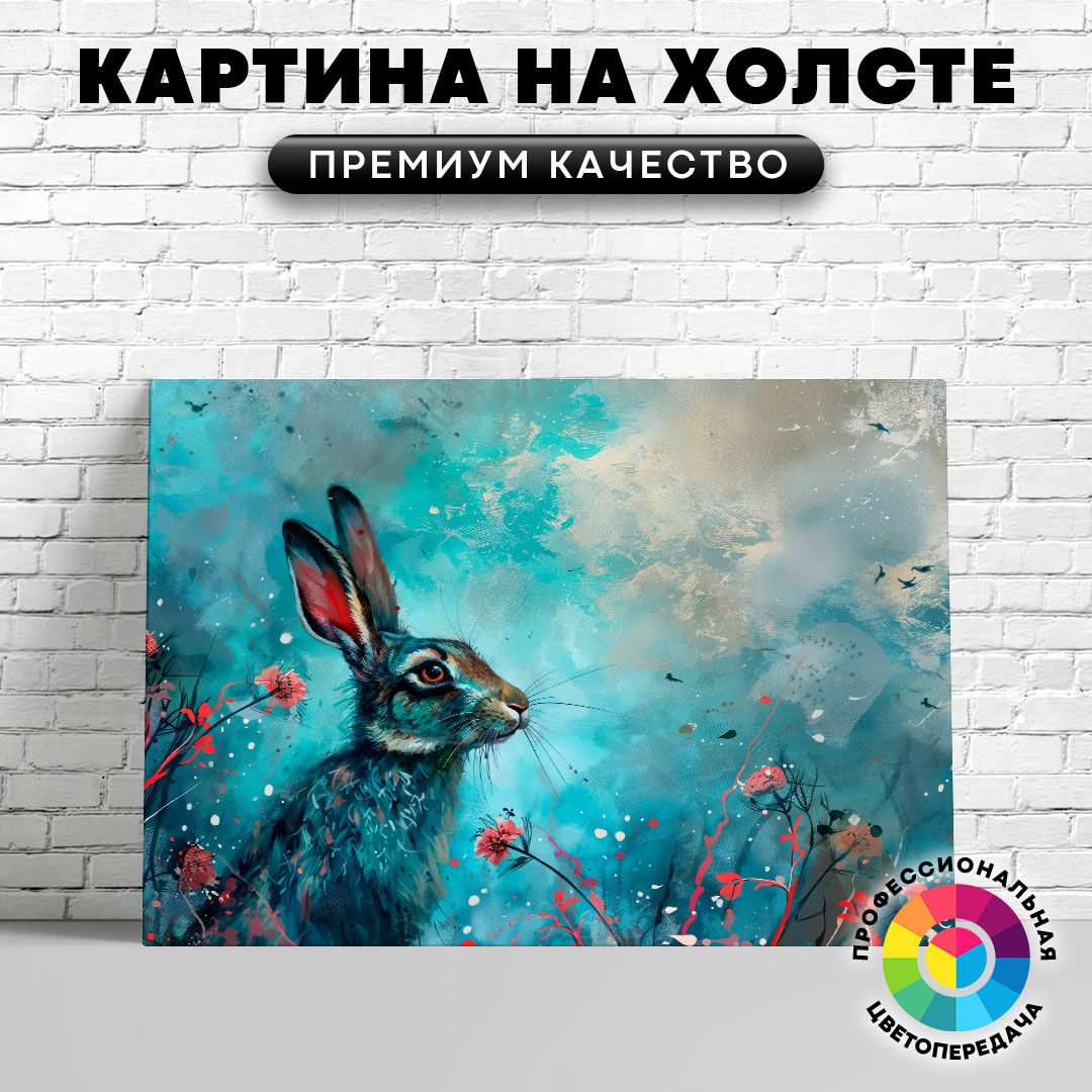 

Картина на холсте Грустный заяц арт 60х80 см, ЖЗАЙЦ