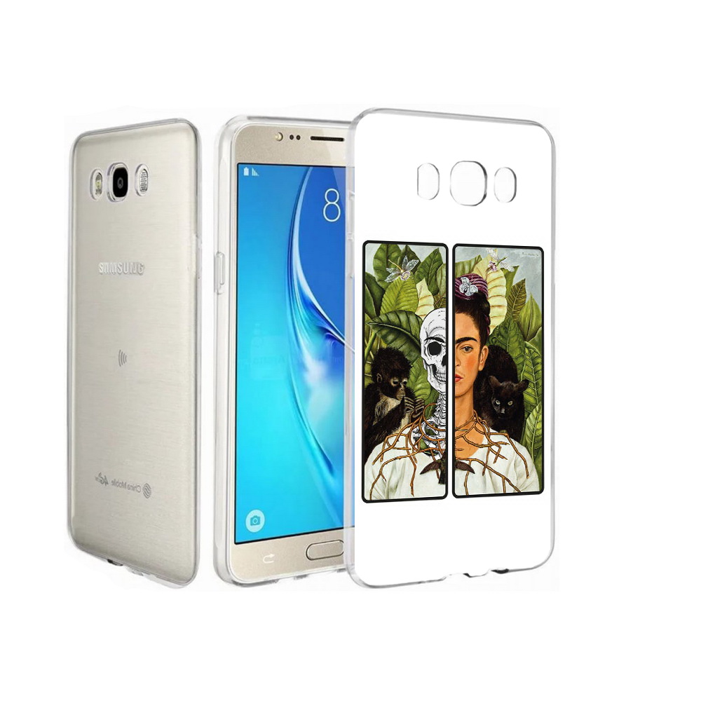 

Чехол MyPads Tocco для Samsung Galaxy J7 сдвоенная картинка девушка скелет, Прозрачный, Tocco