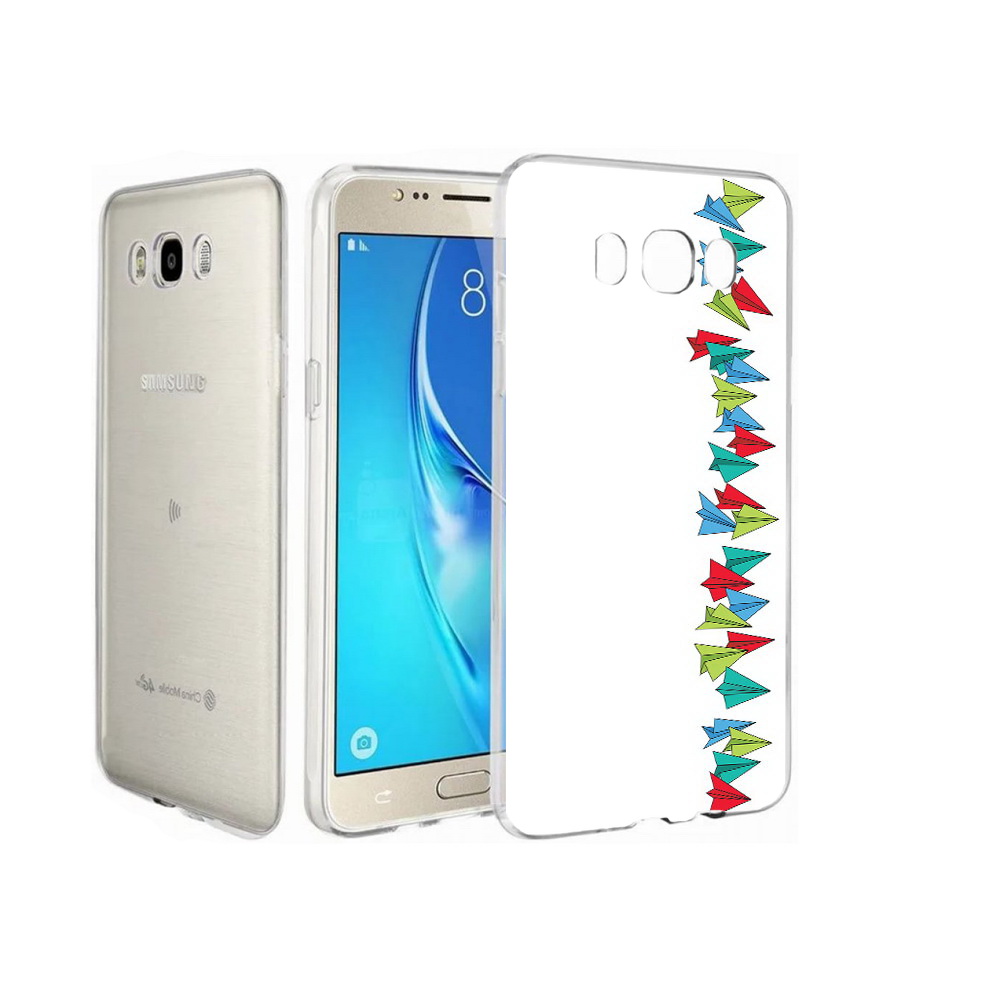 

Чехол MyPads Tocco для Samsung Galaxy J7 самолетики из листочков, Прозрачный, Tocco
