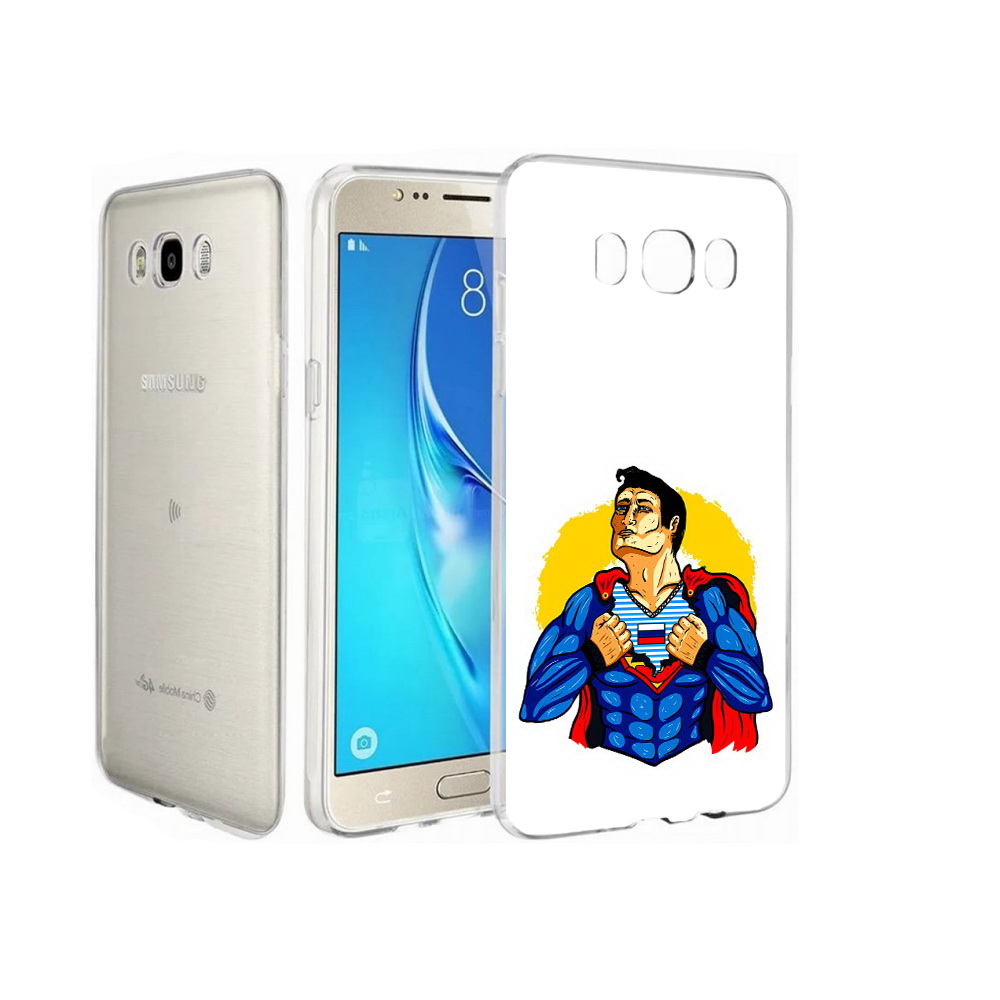 

Чехол MyPads Tocco для Samsung Galaxy J7 русский супермен, Прозрачный, Tocco
