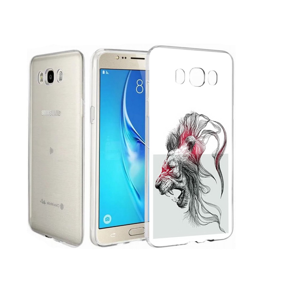 

Чехол MyPads Tocco для Samsung Galaxy J7 разъяренный лев, Прозрачный, Tocco