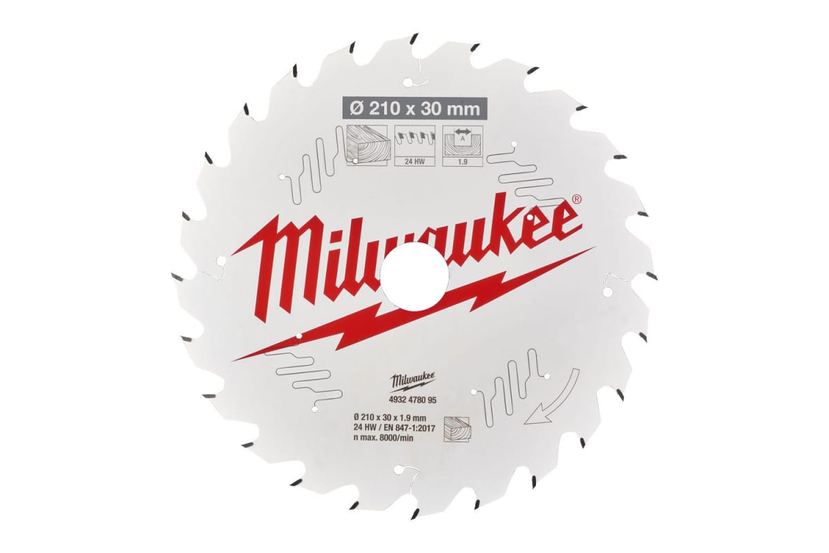 Диск пильный Milwaukee по дереву 210x30x1,9x24