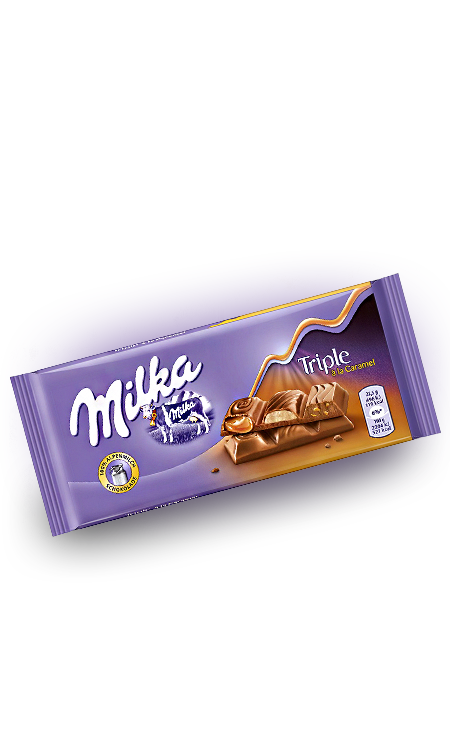 фото Milka triple caramel 90 грамм упаковка 20 шт