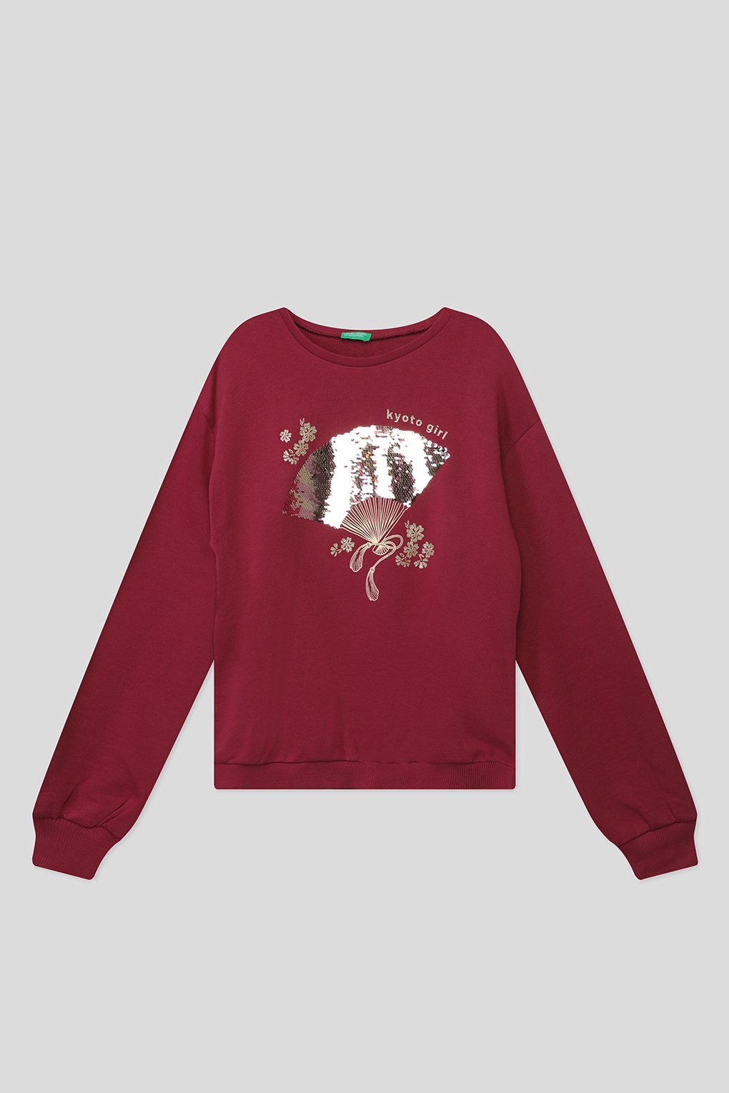 Толстовка Benetton 3J68C107E, бордовый, S