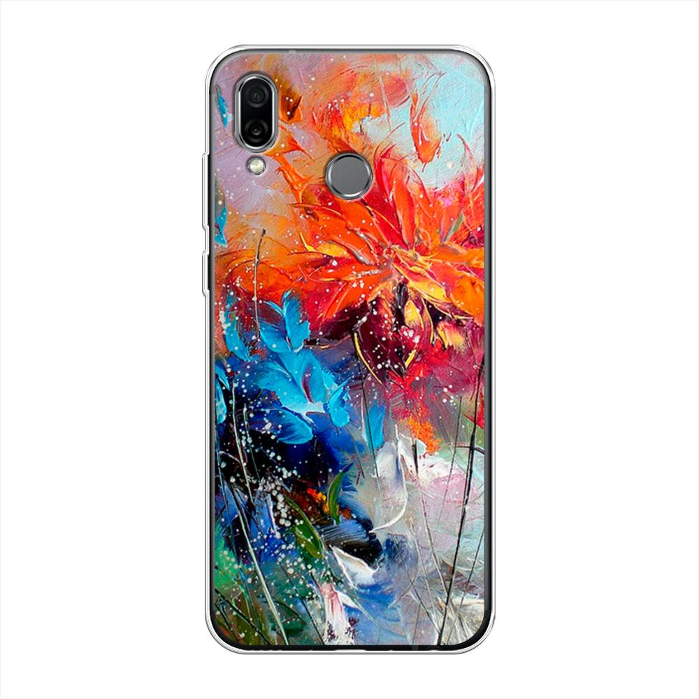 

Чехол на Honor Play "Абстрактные цветы", Оранжевый;синий, 66250-4