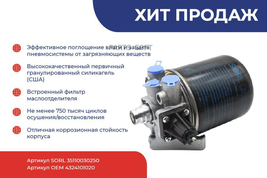 

35110030250 осушитель воздуха DAF, IVECO, MAN SORL 35110030250