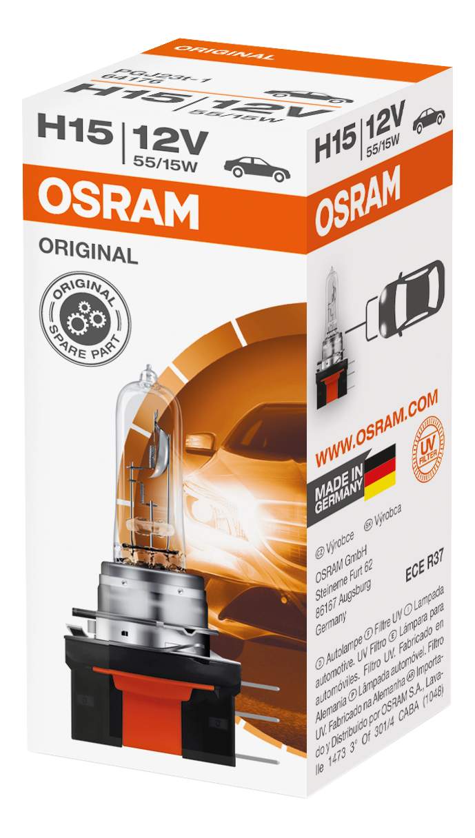 фото Галогенная лампа osram h15 (15/55w 12v) original line 1шт 64176