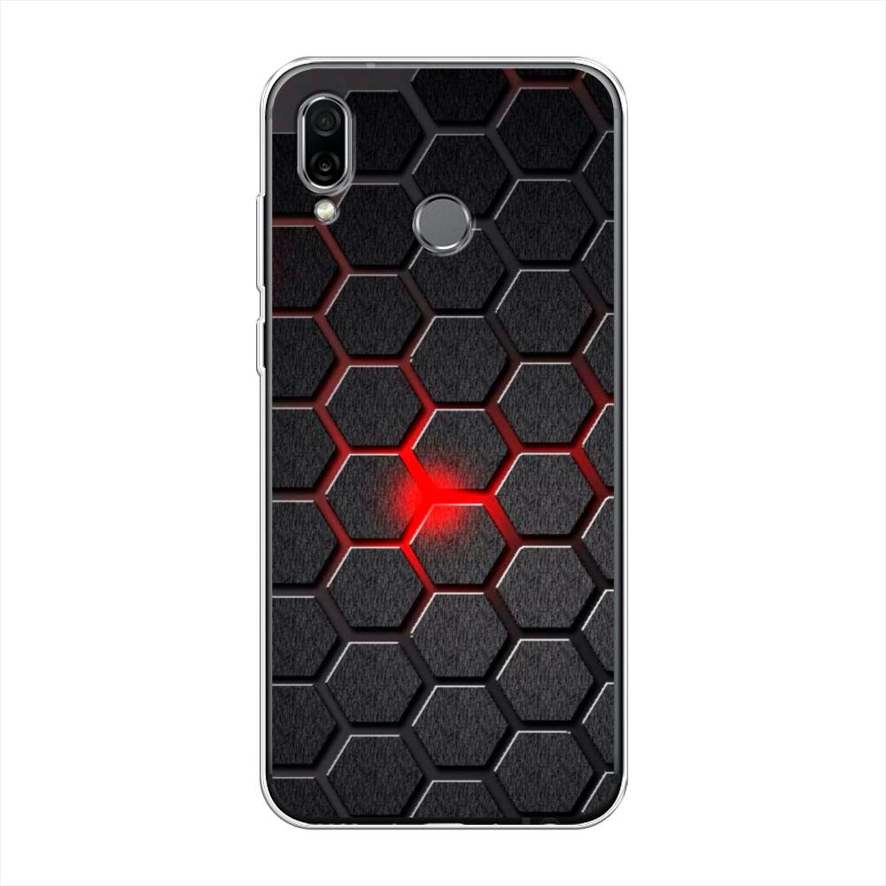 

Чехол на Honor Play "Соты красные", Красный;черный;серый, 66250-3