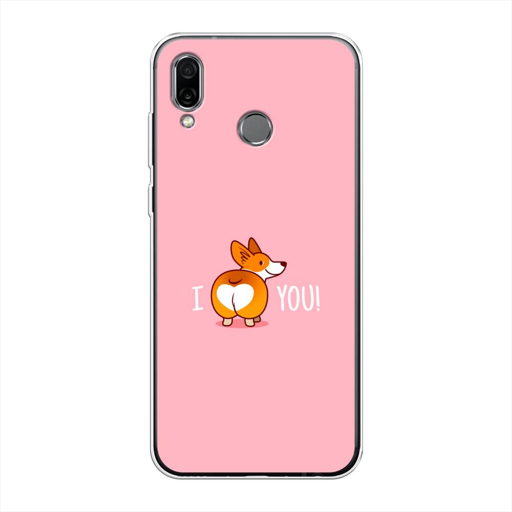

Чехол на Honor Play "Корги I love you", Розовый;коричневый;белый, 66250-1