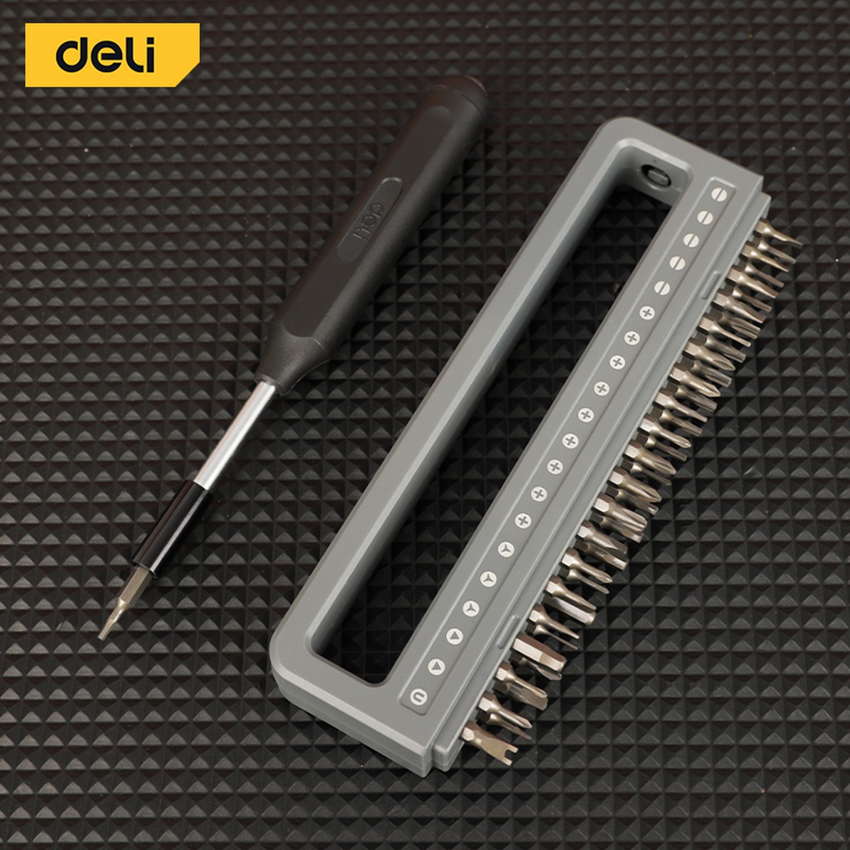 Набор прецизионных отверток Deli DL241041 40 бит, сталь S2 + Cr-V, пластиковый кейс набор для очков футляр салфетка