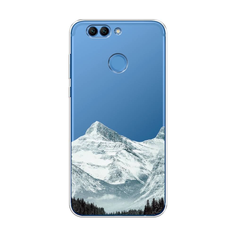 

Чехол на Huawei Nova 2 Plus "Горы арт 1", Белый;зеленый, 63050-2