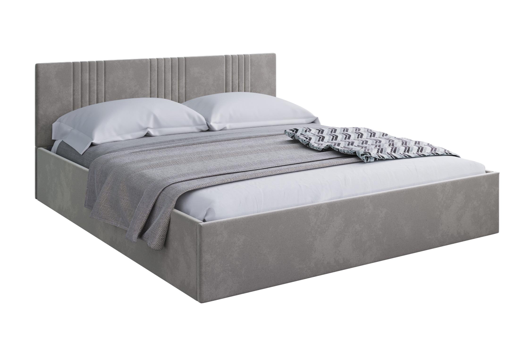 Кровать Амелия велюр светло-серый 27390₽