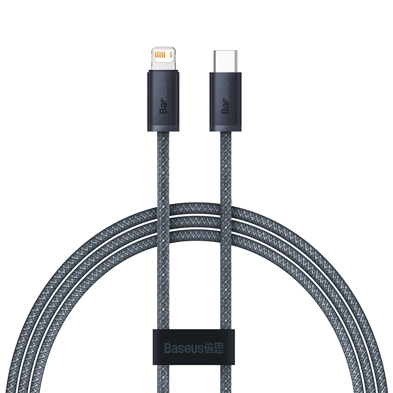 фото Кабель usb-c baseus dynamic series fast charging, type-c - lightning, 20w, 1 м, серый