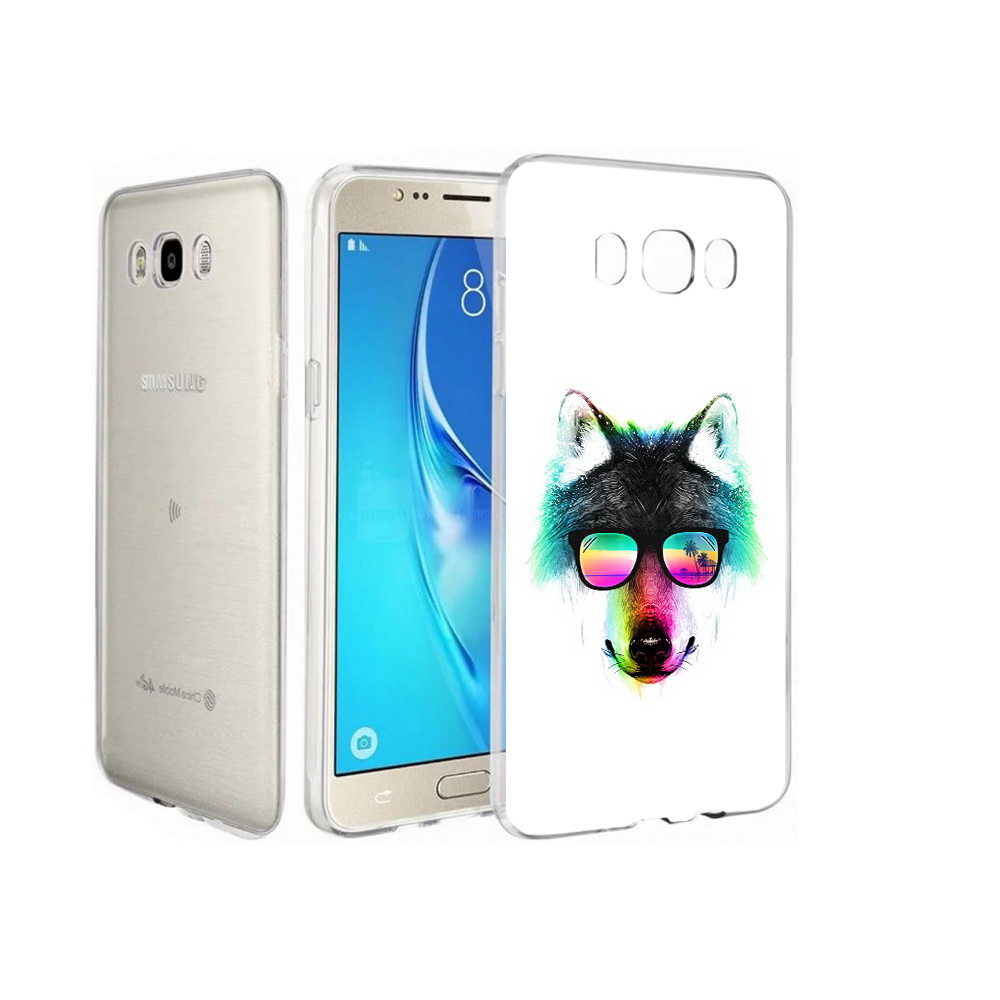

Чехол MyPads Tocco для Samsung Galaxy J7 радужный волк, Прозрачный, Tocco