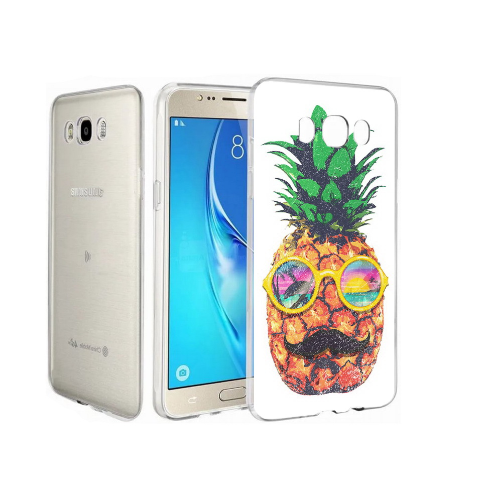 

Чехол MyPads Tocco для Samsung Galaxy J7 прикольный ананас с лицом, Прозрачный, Tocco