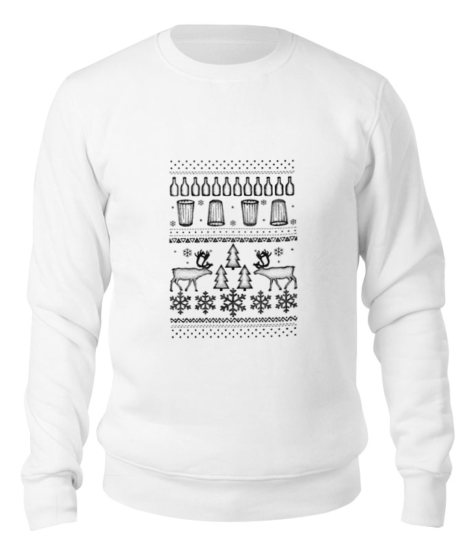 

Свитшот унисекс Printio Christmasdeers белый XS, Christmasdeers
