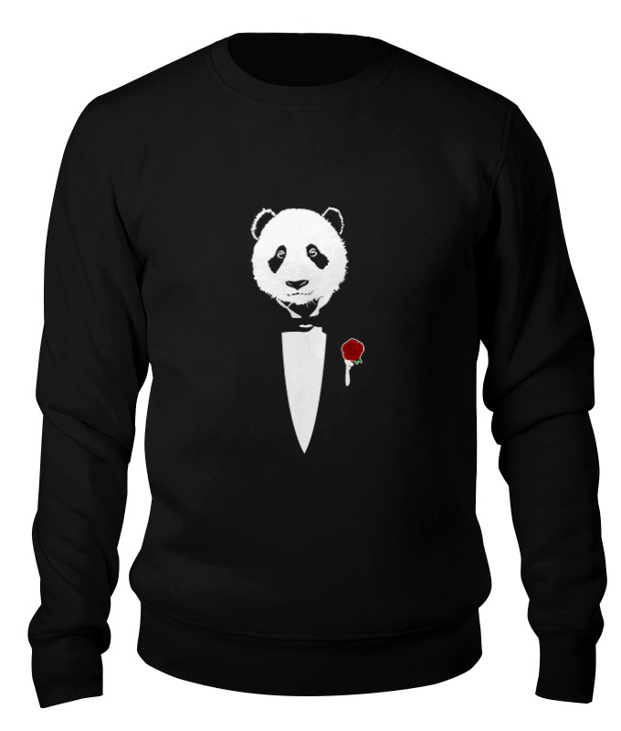 

Свитшот унисекс Printio Panda godfather черный XS, Panda godfather
