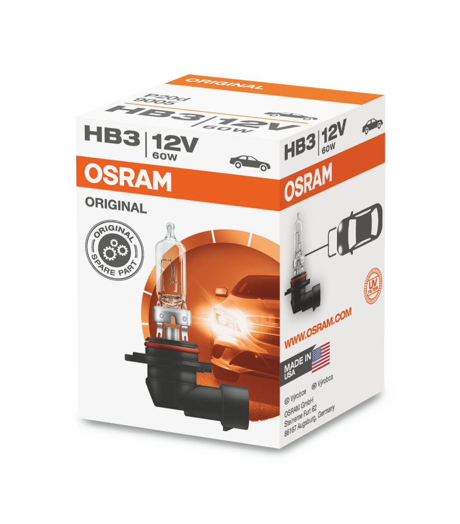 фото Галогенная лампа osram hb3 (60w 12v) original line 1шт 9005