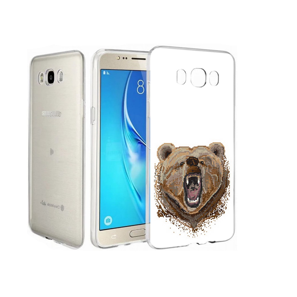 

Чехол MyPads Tocco для Samsung Galaxy J7 пиксельный медведь, Прозрачный, Tocco