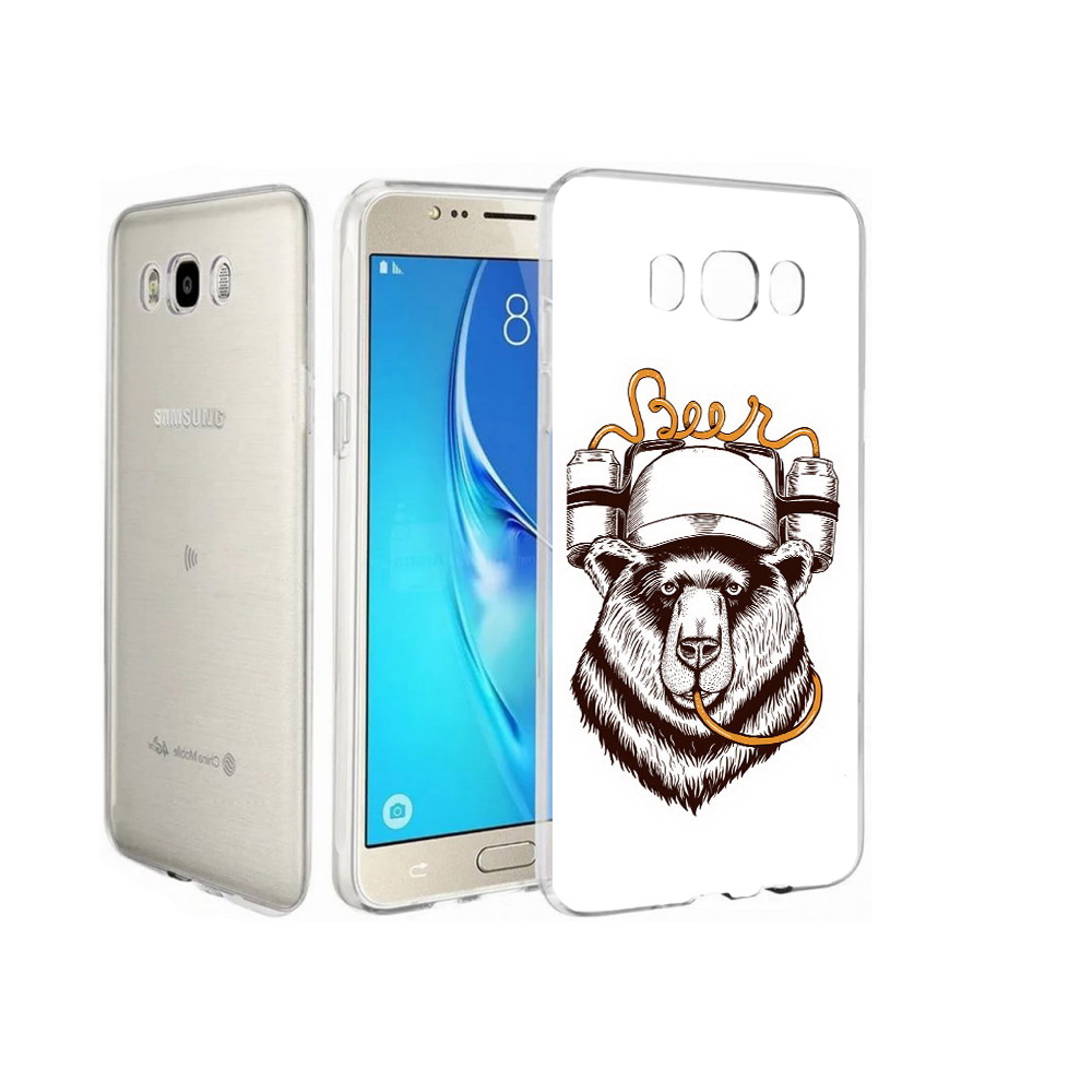 

Чехол MyPads Tocco для Samsung Galaxy J7 пивной медведь, Прозрачный, Tocco