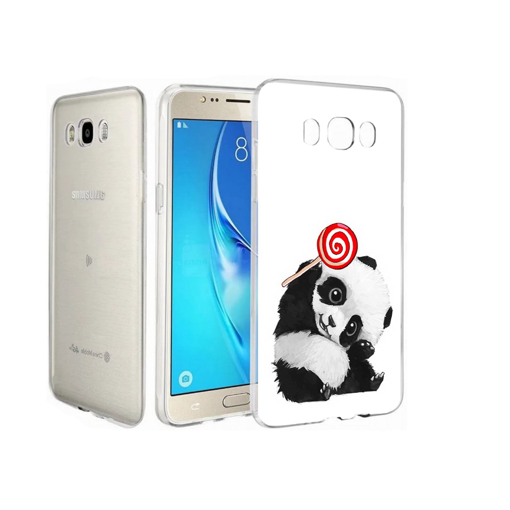 

Чехол MyPads Tocco для Samsung Galaxy J7 панда с леденцом, Прозрачный, Tocco