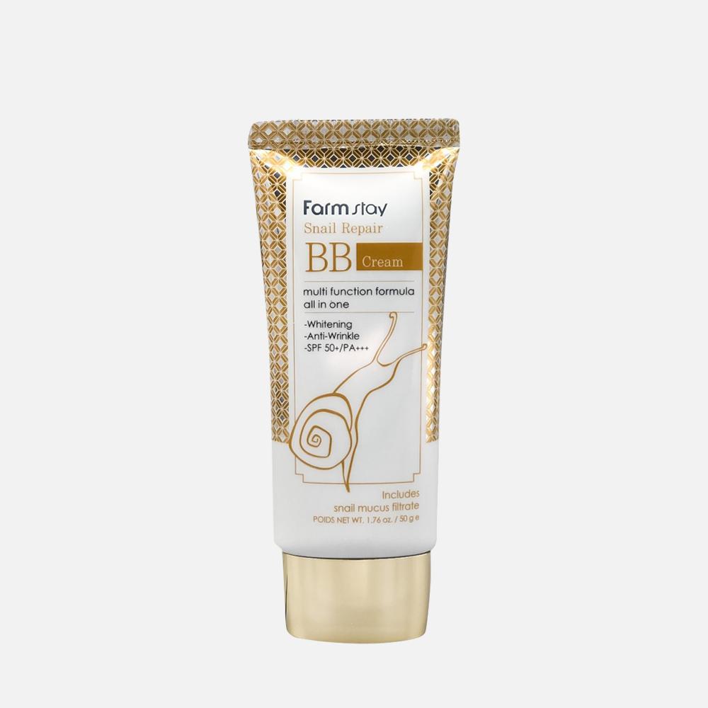 Крем ББ улиточный FarmStay Snail Repair BB Cream SPF50+ PA+++ бежевый