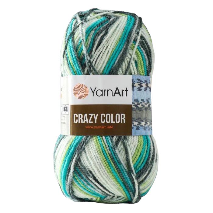 

Пряжа YarnArt Crazy color 25% шерсть, 75% акрил 260 м /100 гр (166 принт), Бирюзовый