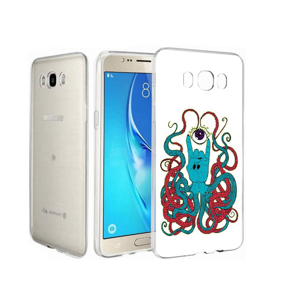 

Чехол MyPads Tocco для Samsung Galaxy J7 осьминог-рука абстракция, Прозрачный, Tocco