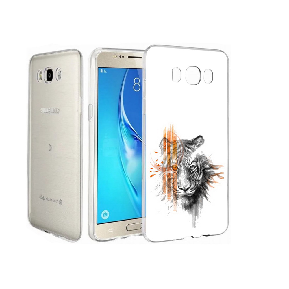 

Чехол MyPads Tocco для Samsung Galaxy J7 огненный тигр, Прозрачный, Tocco