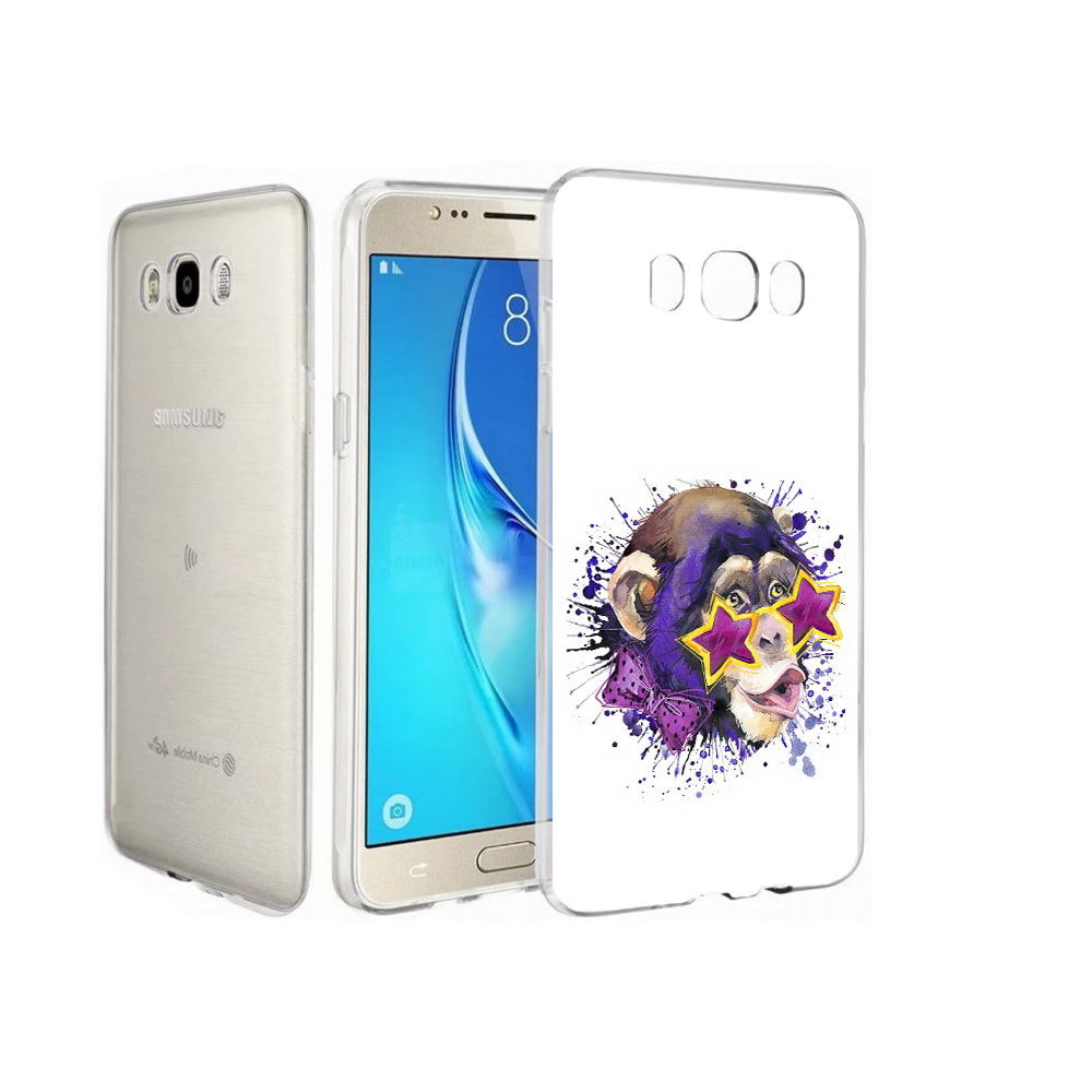 

Чехол MyPads Tocco для Samsung Galaxy J7 обезьяна в очках, Прозрачный, Tocco
