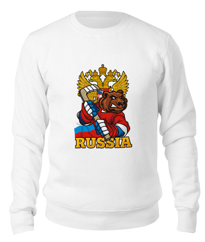 

Свитшот унисекс Printio Russian bear белый XS, Russian bear