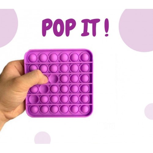 

Квадратная сенсорная игрушка Pop It для детей (Фиолетовая)