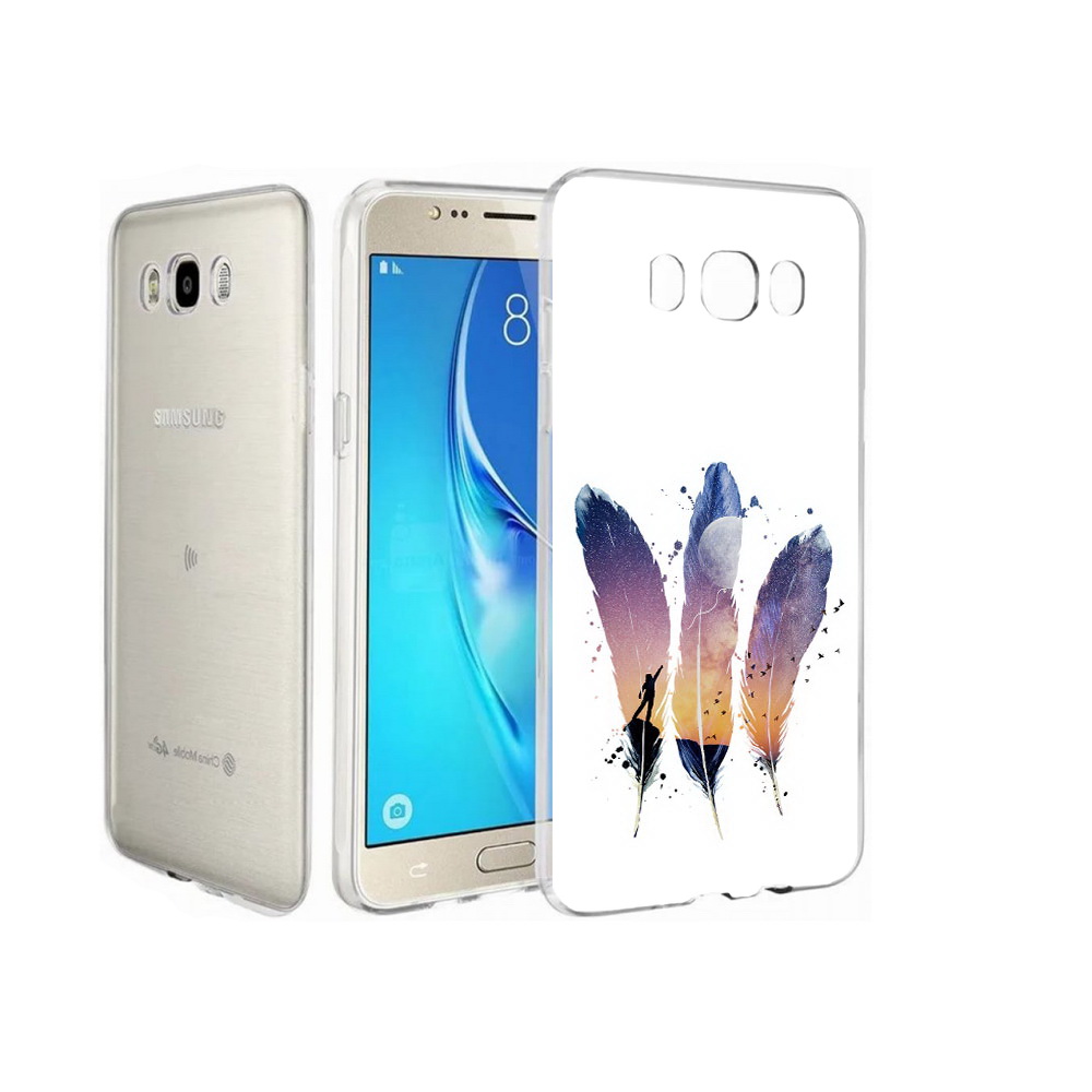 

Чехол MyPads Tocco для Samsung Galaxy J7 небесные перья, Прозрачный, Tocco