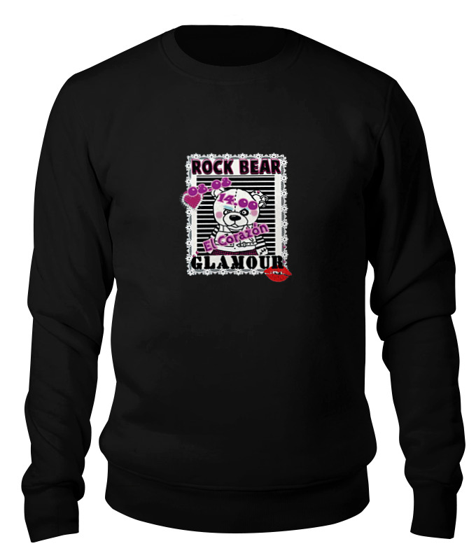 

Свитшот унисекс Printio Rock bear черный XS, Rock bear