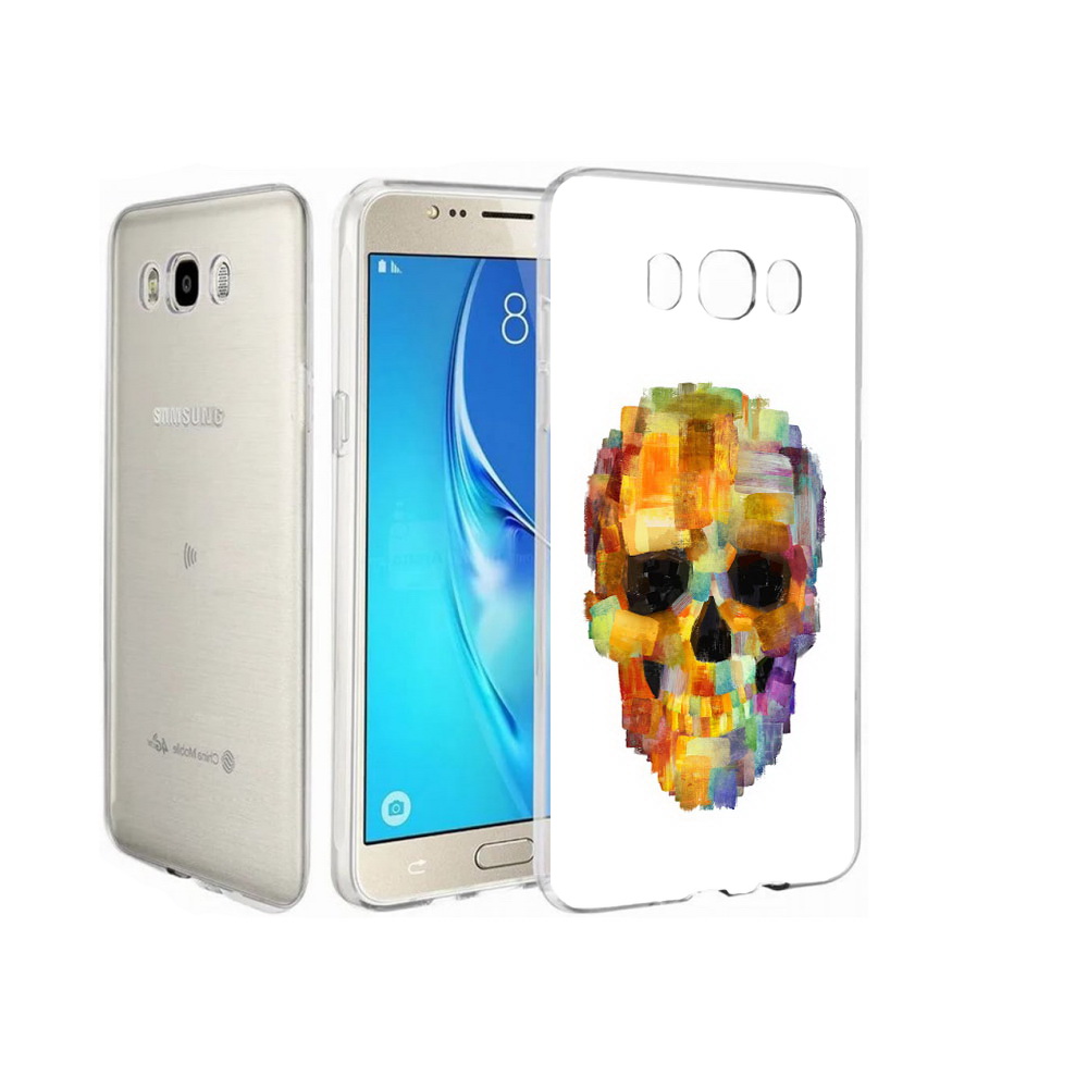 

Чехол MyPads Tocco для Samsung Galaxy J7 нарисованный череп, Прозрачный, Tocco